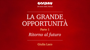 La grande opportunità - Parte 1: Ritorno al Futuro, slide copertina a fondo rosso